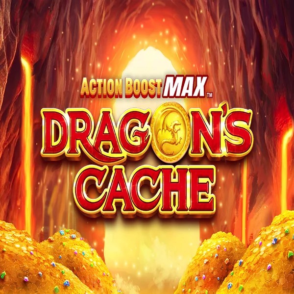 Action Boost Max Dragon's Cache logo – Slots by SpinPlay Games at Lamabet Casino
