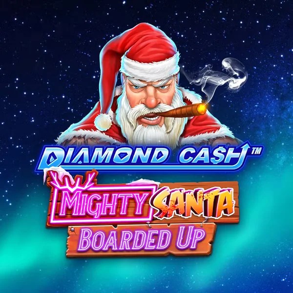 Diamond Cash Mighty Santa Boarded Up by Greentube, showcased at lamabets.org – game logo